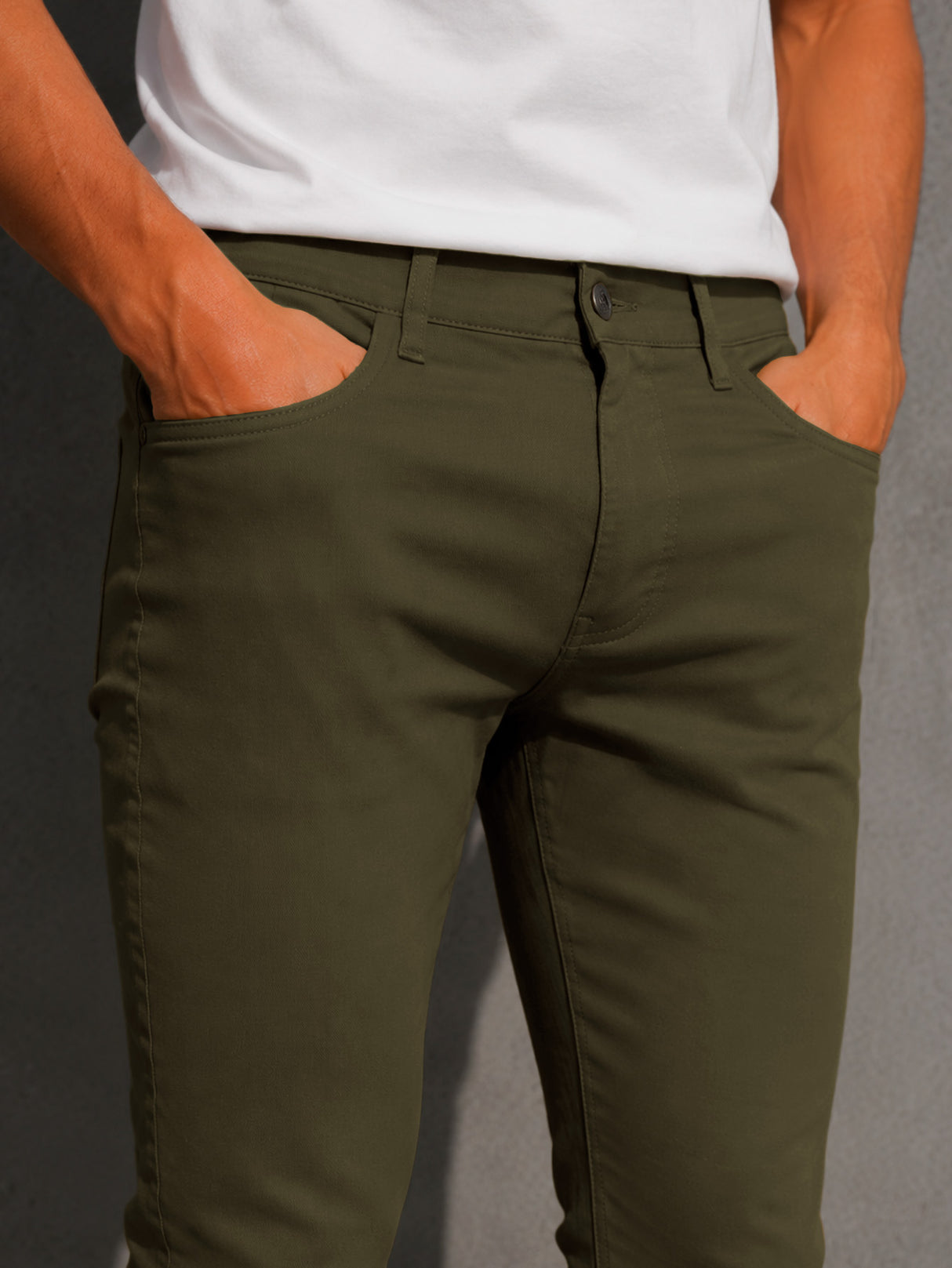 Pantalón De Vestir Casual Hombre Skinny Slim Fit Gabardina