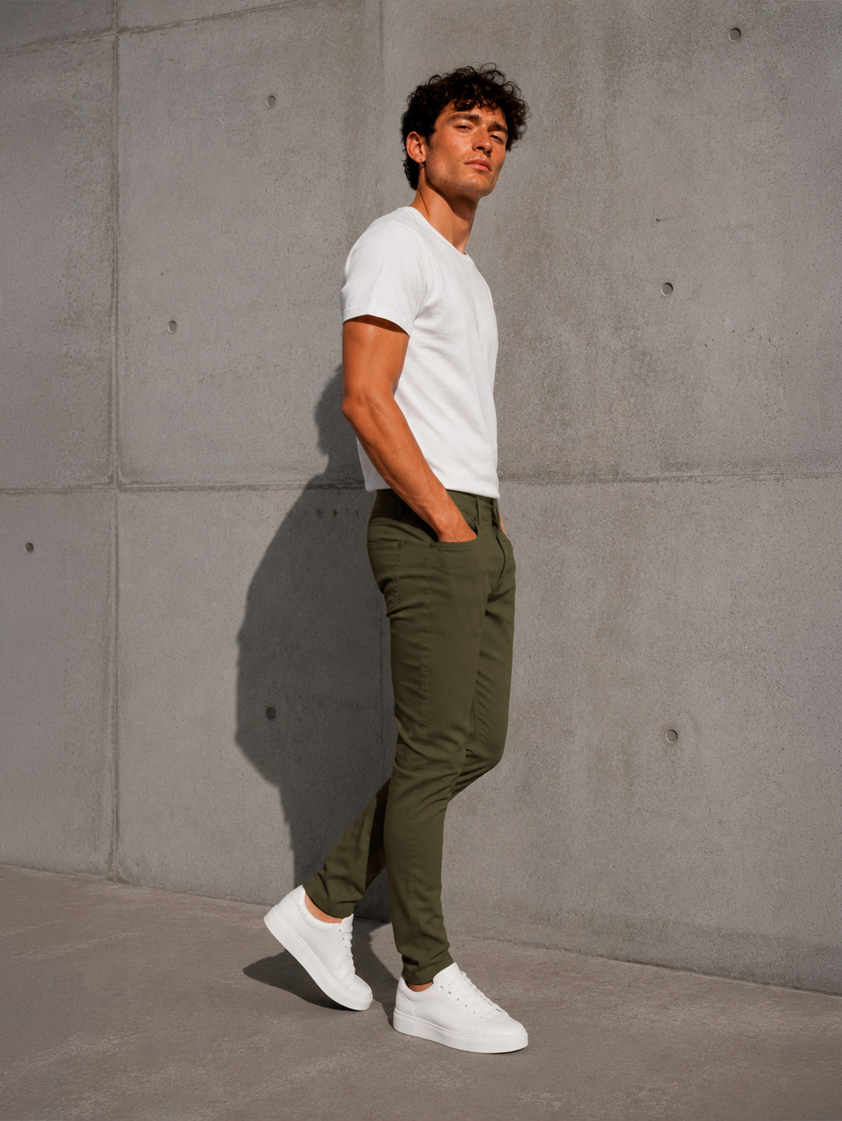 Pantalón De Vestir Casual Hombre Skinny Slim Fit Gabardina