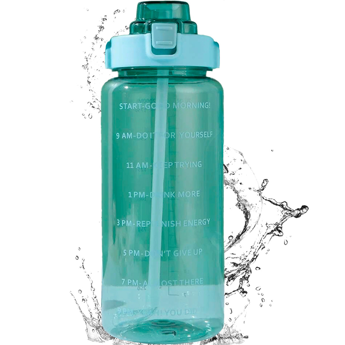 Botella De Agua Deportiva 2 Lts Gran Capacidad Gym Popote