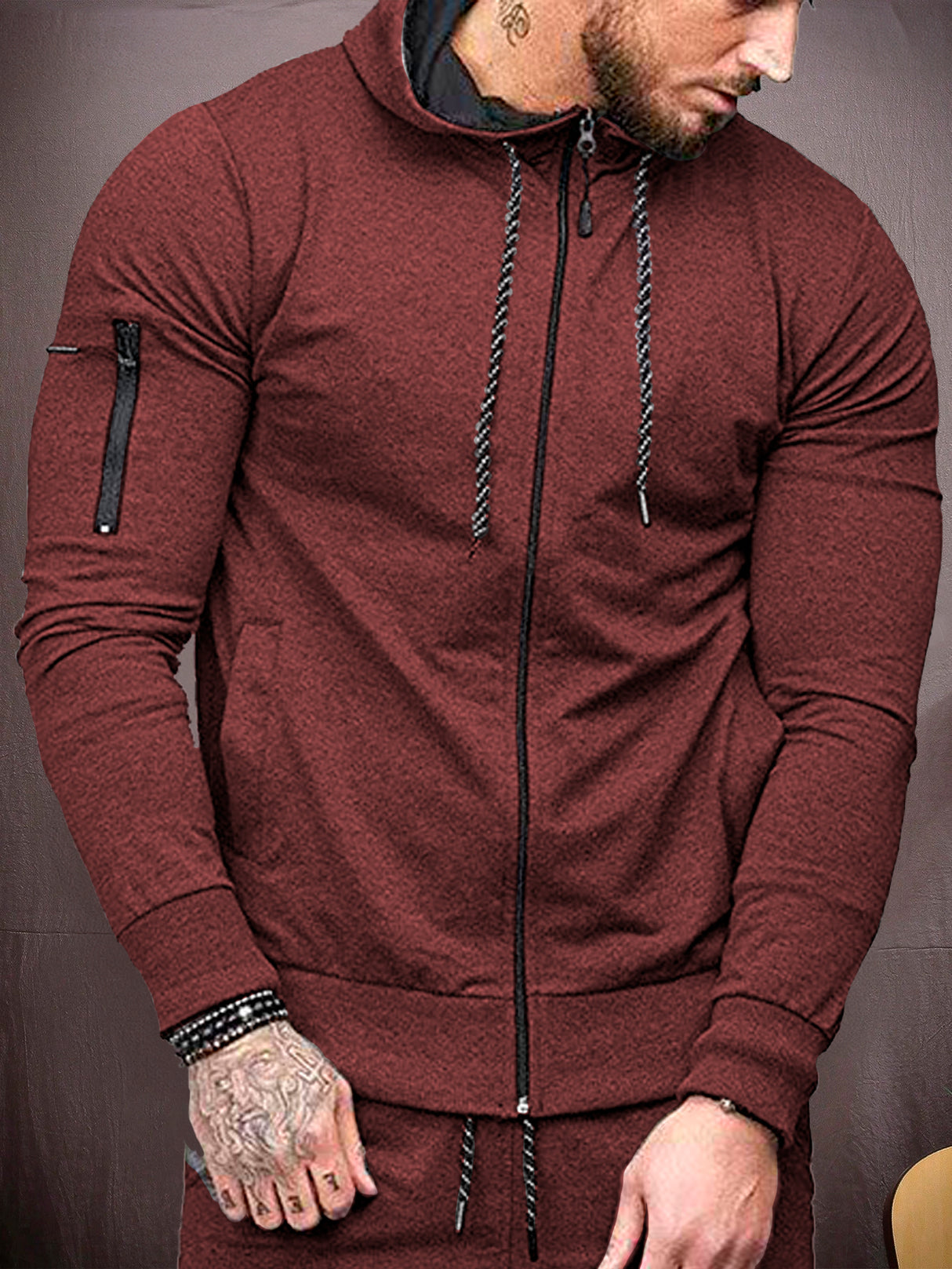 Sudadera Hombre Con Capucha De Calidad Con Cierre Hoodie