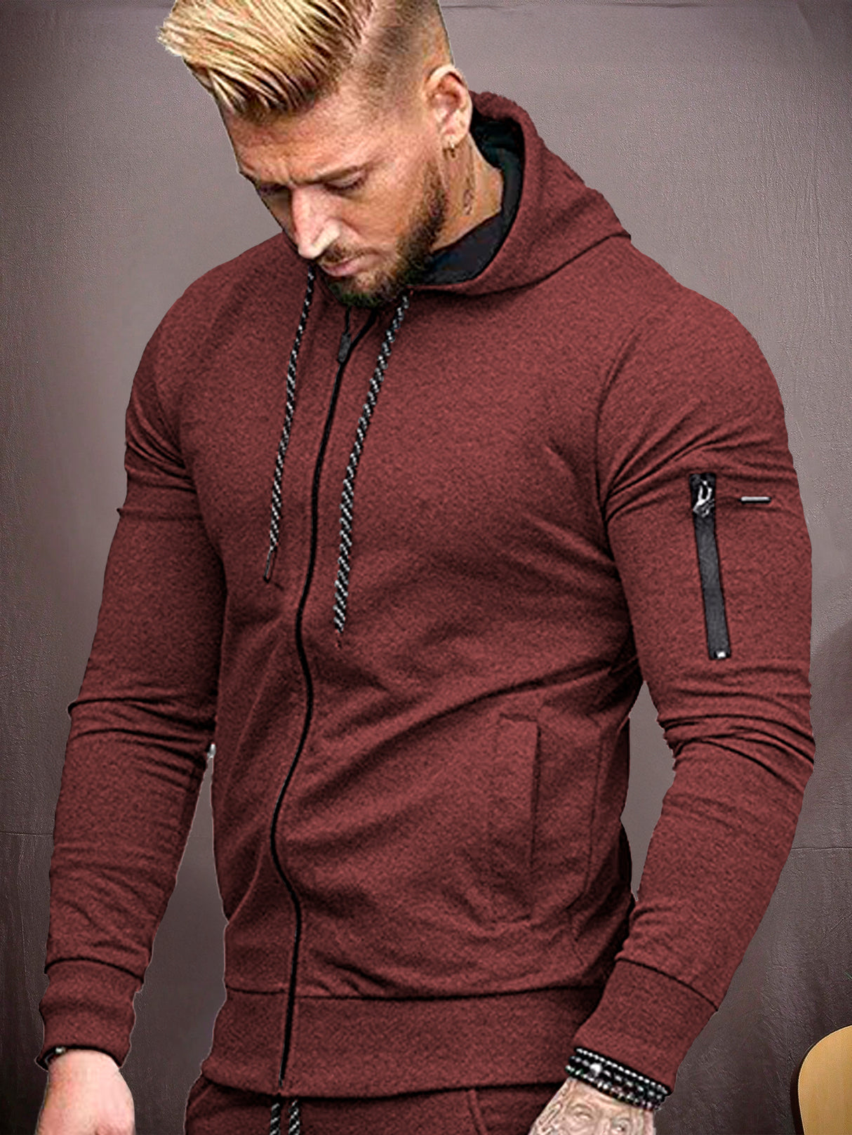 Sudadera Hombre Con Capucha De Calidad Con Cierre Hoodie