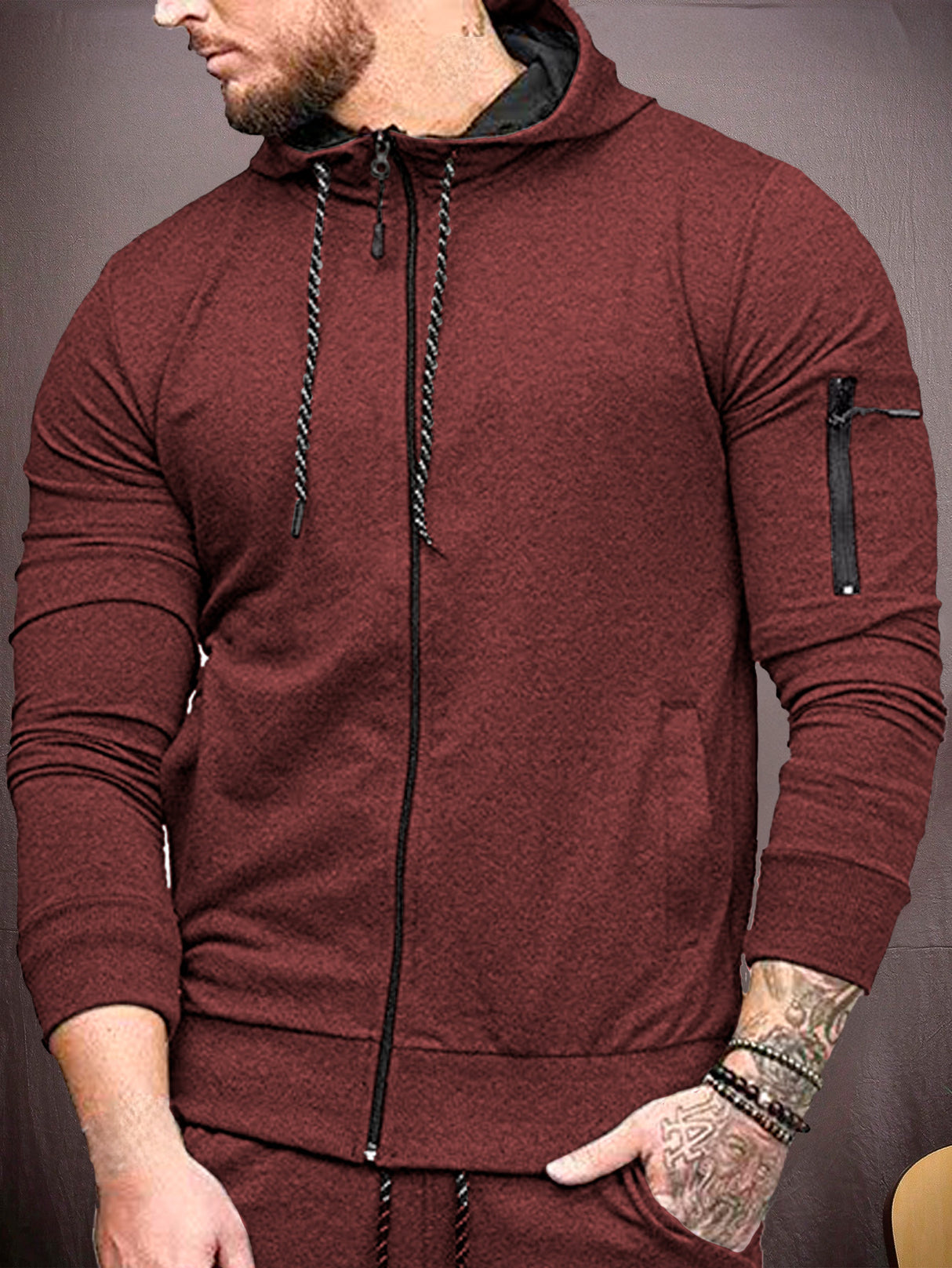 Sudadera Hombre Con Capucha De Calidad Con Cierre Hoodie