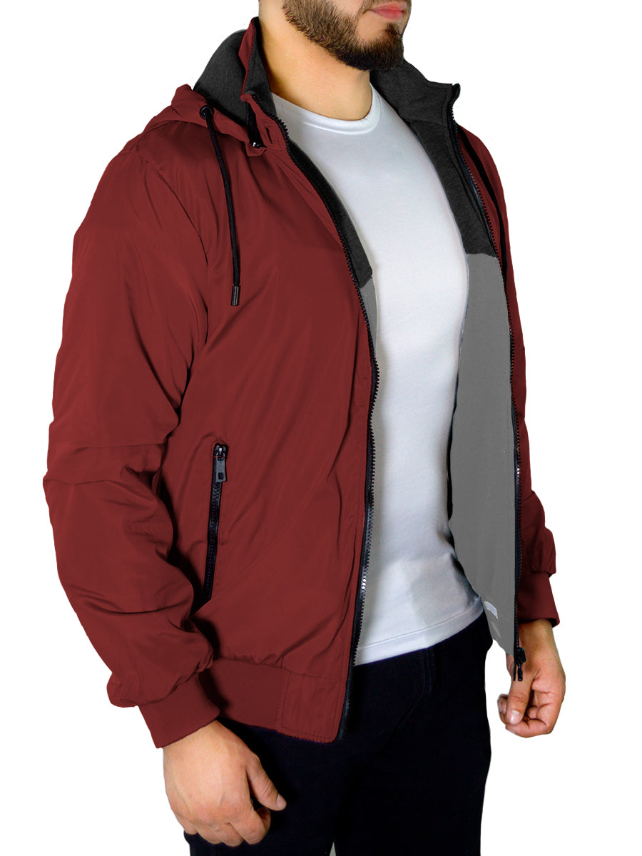 Chamarra Termica Para Hombre Hoddie Doble Vista Con Capucha